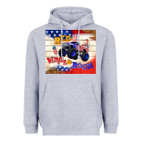 Heather Grey red white & boom Heavyweight Hoodie - TumblerDesignByShophia
