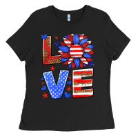 Black love america sunflower Ladies Tee - HRA Design Shop