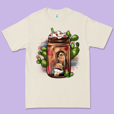 Mexican Coffee Cup Cactus Premium Tee Designed By Jahusdesignshop