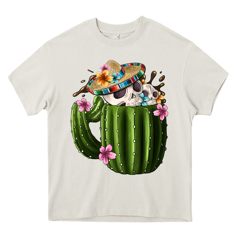 Day Of The Dead Mexican Cactus Heavy Core Tee by FaDigitalArtStudio | Teevron