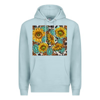 Blue Mist turquoise sunflowers with gemstones Premium Hoodie - TumblerDesignByShophia