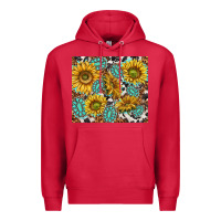 Cardinal turquoise sunflowers with gemstones Premium Hoodie - TumblerDesignByShophia