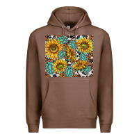 Chestnut turquoise sunflowers with gemstones Premium Hoodie - TumblerDesignByShophia