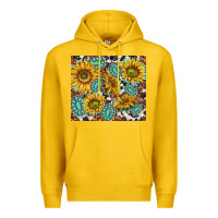 Lemon turquoise sunflowers with gemstones Premium Hoodie - TumblerDesignByShophia