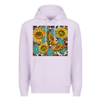 Lilac turquoise sunflowers with gemstones Premium Hoodie - TumblerDesignByShophia