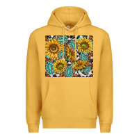 Mustard turquoise sunflowers with gemstones Premium Hoodie - TumblerDesignByShophia