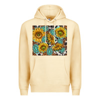 Pina Colada turquoise sunflowers with gemstones Premium Hoodie - TumblerDesignByShophia