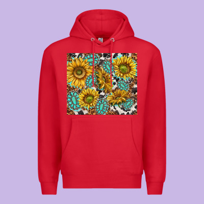 Turquoise Sunflowers With Gemstones Premium Hoodie Designed By Tumblerdesignbyshophia