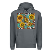 Rock turquoise sunflowers with gemstones Premium Hoodie - TumblerDesignByShophia