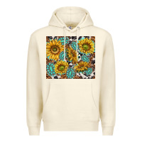 Sandshell turquoise sunflowers with gemstones Premium Hoodie - TumblerDesignByShophia