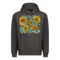 Smoke turquoise sunflowers with gemstones Premium Hoodie - TumblerDesignByShophia