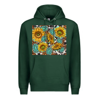 Sports Green turquoise sunflowers with gemstones Premium Hoodie - TumblerDesignByShophia