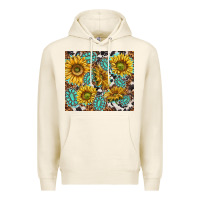 Tofu turquoise sunflowers with gemstones Premium Hoodie - TumblerDesignByShophia