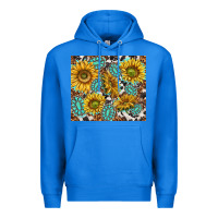 True Royal turquoise sunflowers with gemstones Premium Hoodie - TumblerDesignByShophia