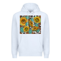 White turquoise sunflowers with gemstones Premium Hoodie - TumblerDesignByShophia