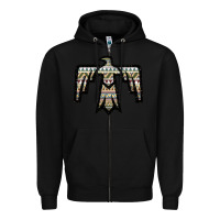 Black Western Green Aztec Thunderbird Zipper Hoodie - Bettercallsaul