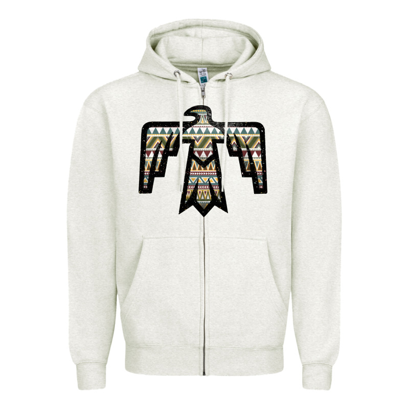 Western Green Aztec Thunderbird Zipper Hoodie by Bettercallsaul | Teevron