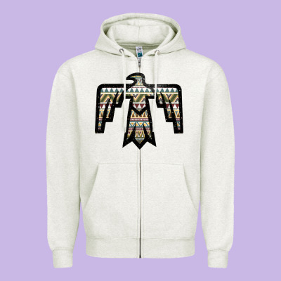 Western Green Aztec Thunderbird Zipper Hoodie Designed By Bettercallsaul