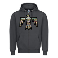 Smoke Western Green Aztec Thunderbird Zipper Hoodie - Bettercallsaul
