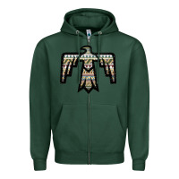 Sports Green Western Green Aztec Thunderbird Zipper Hoodie - Bettercallsaul