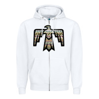 White Western Green Aztec Thunderbird Zipper Hoodie - Bettercallsaul
