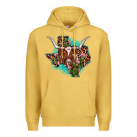 Antique Gold texas longhorn texas map Premium Hoodie - JahusDesignShop