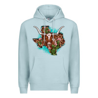 Blue Mist texas longhorn texas map Premium Hoodie - JahusDesignShop