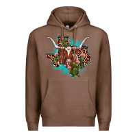 Chestnut texas longhorn texas map Premium Hoodie - JahusDesignShop