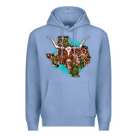 Colony Blue texas longhorn texas map Premium Hoodie - JahusDesignShop