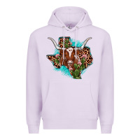 Lilac texas longhorn texas map Premium Hoodie - JahusDesignShop