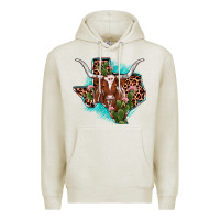 Oatmeal Heather texas longhorn texas map Premium Hoodie - JahusDesignShop