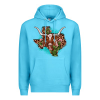 Texas Longhorn Texas Map Premium Hoodie | Teevron