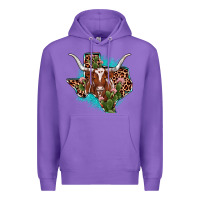 Purple texas longhorn texas map Premium Hoodie - JahusDesignShop