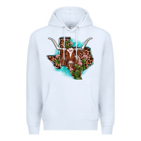 White texas longhorn texas map Premium Hoodie - JahusDesignShop