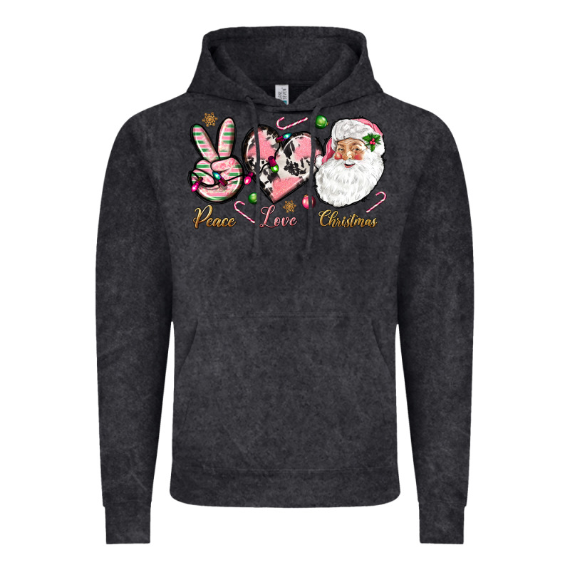 Pink Peace Love Christmas Vintage Hoodie by NancyCooperArtShop | Teevron