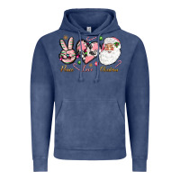 Vintage Denim pink peace love christmas Vintage Hoodie - NancyCooperArtShop