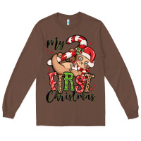 Chestnut my first christmas cute christmas sloth Long Sleeve Tee - MaliasSmallBusiness