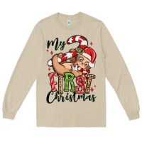Mushroom my first christmas cute christmas sloth Long Sleeve Tee - MaliasSmallBusiness