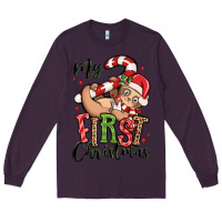 Plum my first christmas cute christmas sloth Long Sleeve Tee - MaliasSmallBusiness