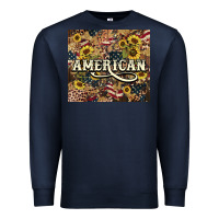 Navy American tumbler 4th of july Premium Sweatshirt - HowdyJamesFarm