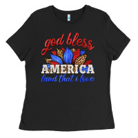 Black god bless america land that i love Ladies Tee - HRA Design Shop