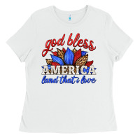 White god bless america land that i love Ladies Tee - HRA Design Shop