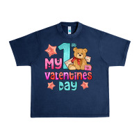 Navy my first valentines day Urban Heavy Tee - AdoDesignShop