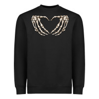 Black skeleton heart Heavyweight Sweatshirt - MaliasSmallBusiness