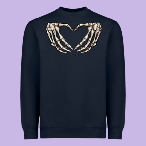 Skeleton Heart Heavyweight Sweatshirt Designed By Maliassmallbusiness