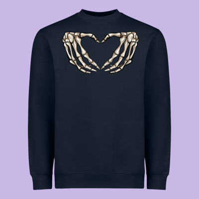 Skeleton Heart Heavyweight Sweatshirt Designed By Maliassmallbusiness