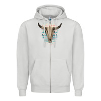 Western Aztec Bull Skull Zipper Hoodie | Teevron