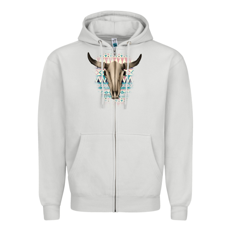 Western Aztec Bull Skull Zipper Hoodie by Bettercallsaul | Teevron