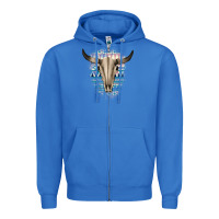 True Royal Western Aztec Bull Skull Zipper Hoodie - Bettercallsaul