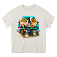 Cream farm truck farm animals Heavy Core Tee - FaDigitalArtStudio